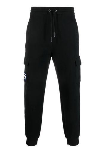 Duvetica logo-patch cotton track pants - Nero