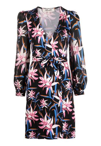 DVF Diane von Furstenberg Harlow floral-print wrap dress - Nero