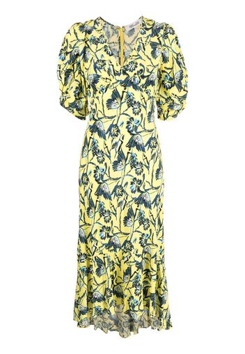 DVF Diane von Furstenberg butterfly-print midi dress - Giallo