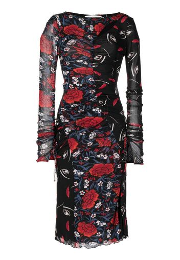 DVF Diane von Furstenberg Devanna floral-print midi dress - Nero