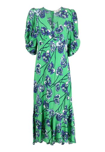 DVF Diane von Furstenberg floral-print midi dress - Verde