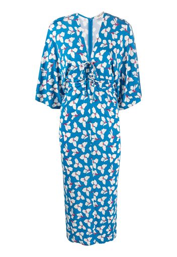 DVF Diane von Furstenberg floral-print midi dress - Blu