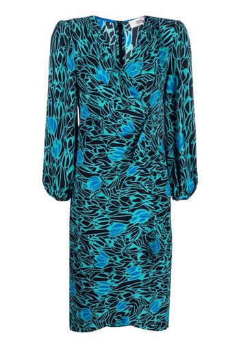 DVF Diane von Furstenberg Abito midi Thanatos con stampa - Nero