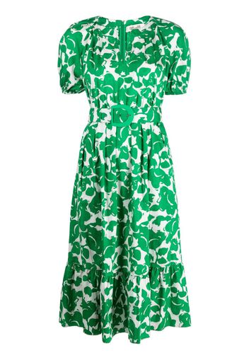 DVF Diane von Furstenberg abstract-print cotton midi dress - Verde