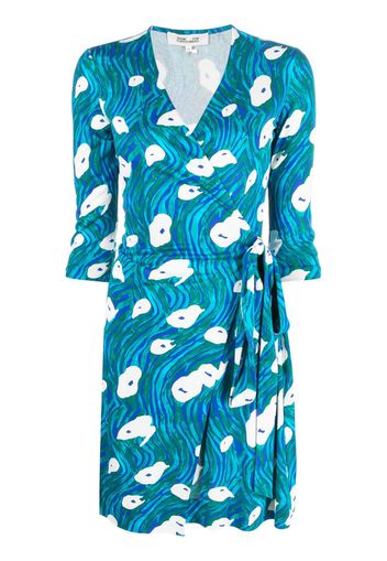 DVF Diane von Furstenberg abstract-print silk wrap dress - Blu