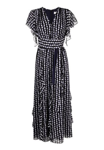 DVF Diane von Furstenberg ruffled polka-dot wrap dress - Nero