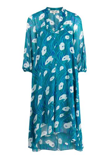 DVF Diane von Furstenberg floral-print chiffon dress - Blu