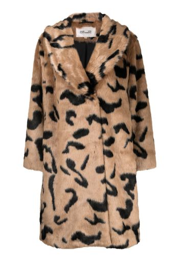 DVF Diane von Furstenberg animal-print faux-fur coat - Toni neutri