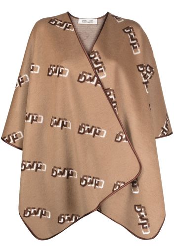 DVF Diane von Furstenberg Mantella Curtis con logo jacquard - Marrone