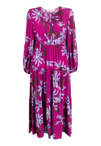 DVF Diane von Furstenberg Abito Dominique midi a fiori - Viola