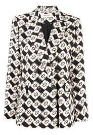 DVF Diane von Furstenberg Gloria graphic-print double-breasted blazer - Nero