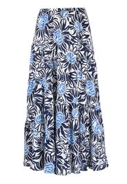 DVF Diane von Furstenberg floral-print fluted skirt - Bianco