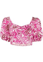 DVF Diane von Furstenberg floral-print short-sleeve top - Rosa