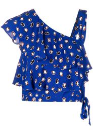 DVF Diane von Furstenberg abstract-print crop top - Blu