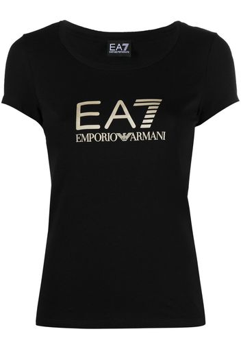 Ea7 Emporio Armani T-shirt con scollo profondo - Nero