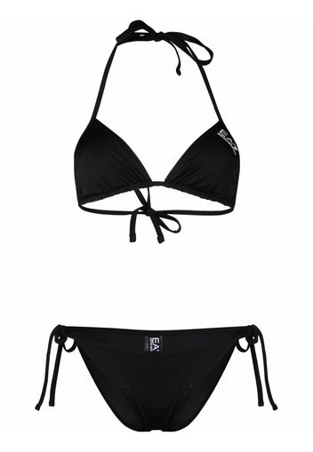 Ea7 Emporio Armani logo-print triangle bikini - Nero