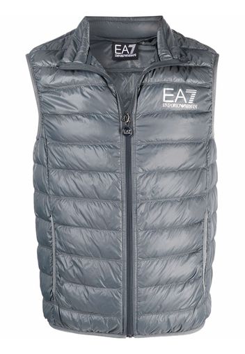 Ea7 Emporio Armani zip logo gilet - Grigio