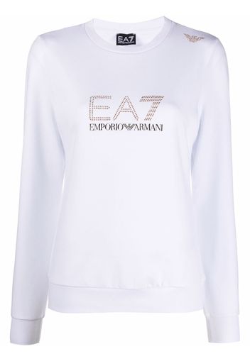 Ea7 Emporio Armani stud-detail long-sleeved T-Shirt - Bianco