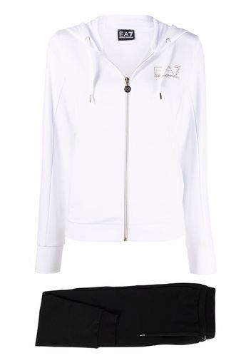 Ea7 Emporio Armani studded-logo zip-up tracksuit - Bianco