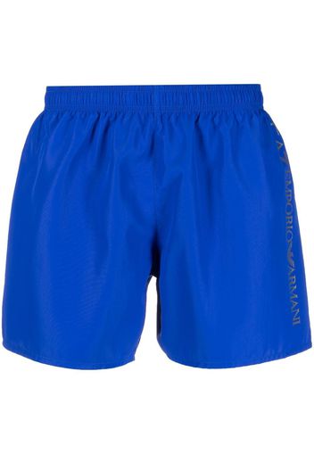 Ea7 Emporio Armani logo-print swim shorts - Blu