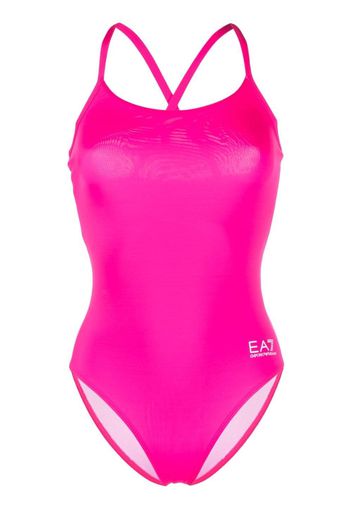 Ea7 Emporio Armani EA7 logo-print one-piece swimsuit - Rosa