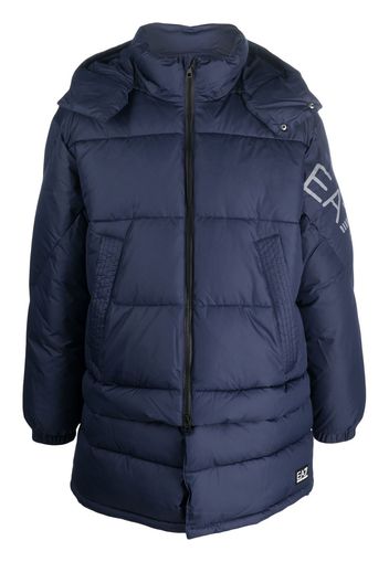 Ea7 Emporio Armani Mountain hooded padded coat - Blu