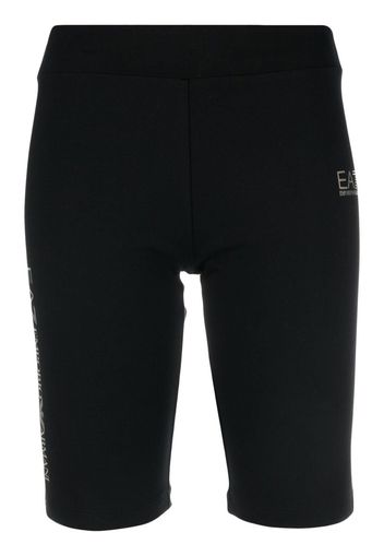 Ea7 Emporio Armani logo-print cycling shorts - Nero