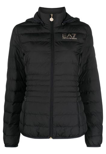 Ea7 Emporio Armani logo-print puffer jacket - Nero