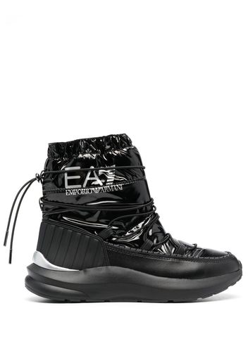 Ea7 Emporio Armani logo-print quilted snow boots - Nero