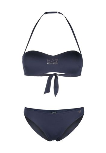 Ea7 Emporio Armani logo-embellished bikini set - Blu