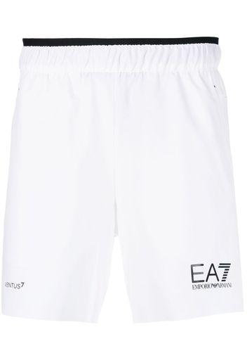 Ea7 Emporio Armani logo-print side-slit shorts - Bianco