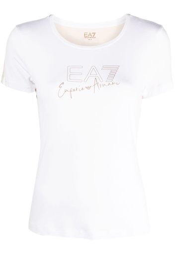 Ea7 Emporio Armani logo-print round-neck T-shirt - Bianco