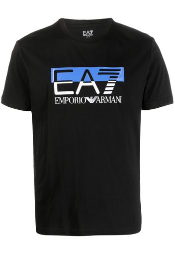 Ea7 Emporio Armani logo-print cotton T-shirt - Nero