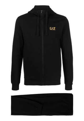 Ea7 Emporio Armani logo-appliqué cotton tracksuit set - Nero