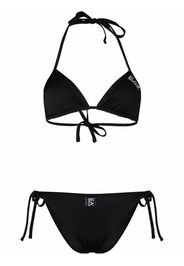 Ea7 Emporio Armani logo-print triangle bikini - Nero