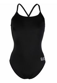 Ea7 Emporio Armani logo-print tonal swimsuit - Nero