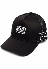 Ea7 Emporio Armani logo-print mesh-panelled cap - Nero