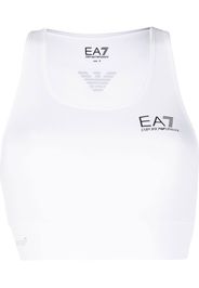 Ea7 Emporio Armani logo print sports bra - Bianco