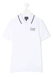 Ea7 Emporio Armani TEEN logo-print polo shirt - Bianco