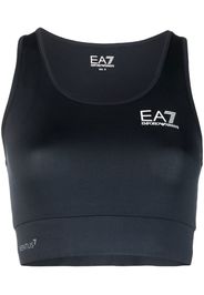 Ea7 Emporio Armani logo print sports bra - Blu