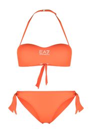 Ea7 Emporio Armani logo-print halterneck bikini set - Arancione