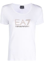 Ea7 Emporio Armani rhinestone-embellished T-shirt - Bianco
