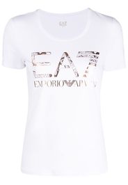 Ea7 Emporio Armani metallic logo-print T-shirt - Bianco