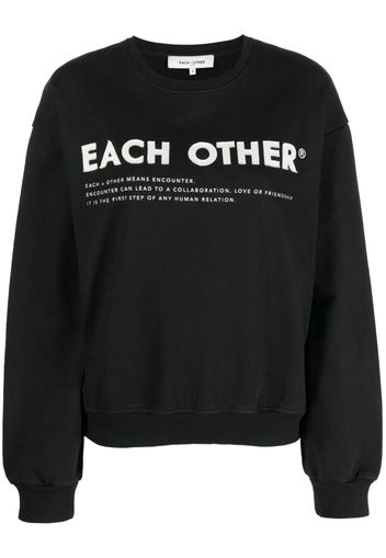 Each X Other logo-print cotton sweatshirt - Nero