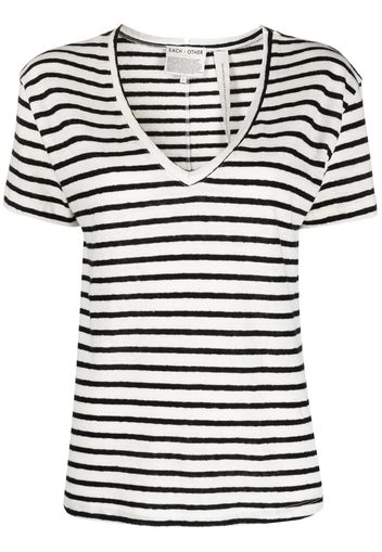 Each X Other striped V-neck T-shirt - Bianco