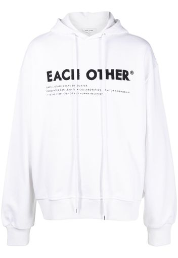 Each X Other logo-print cotton hoodie - Bianco