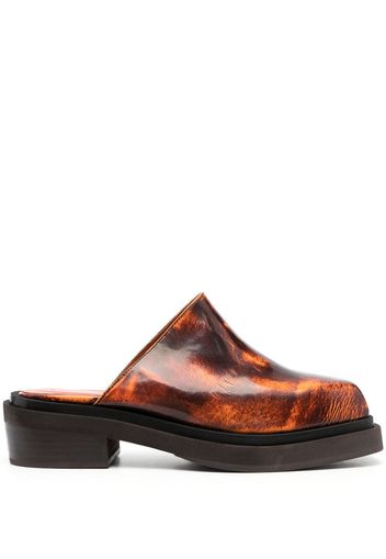 Eckhaus Latta brushed-effect leather slippers - Marrone