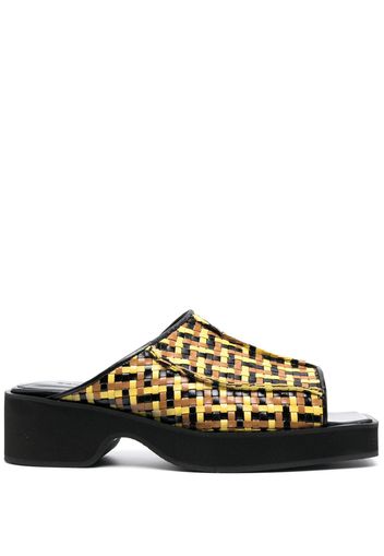 Eckhaus Latta 55mm interwoven leather sandals - Nero