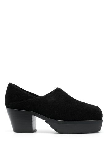 Eckhaus Latta Cowboy 65mm leather loafers - COWBOY CLOG - BLACK SUEDE