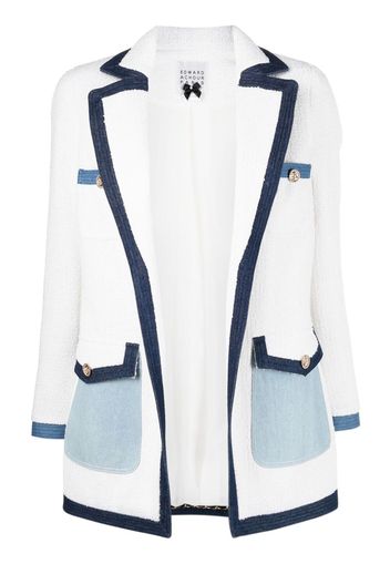 Edward Achour Paris contrast-trim blazer - Bianco